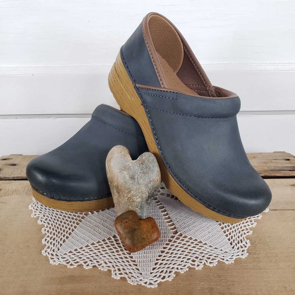 ⚘inQuire⚘AvaiLable!⚘Denim Dansko Pro Honey Clog Cottage Blue Burnished 38 39 40 - Picture 16 of 16